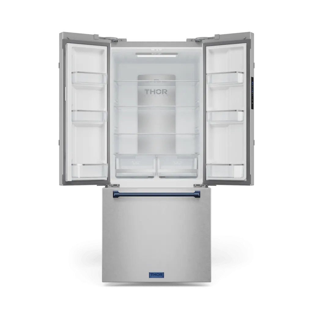 Thor Kitchen RF3017FFD99BLU 30 Inch 17.7 Cu Ft French Door Counter Depth Refrigerator With Ice Maker In Stainless Steel/Navy Blue Gordon Ramsay Series - Rf3017Ffd99-Blu