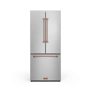 Thor Kitchen RF3017FFD99RSG 30 Inch 17.7 Cu Ft French Door Counter Depth Refrigerator With Ice Maker In Stainless Steel/Rose Gold Gordon Ramsay Series - Rf3017Ffd99-Rsg