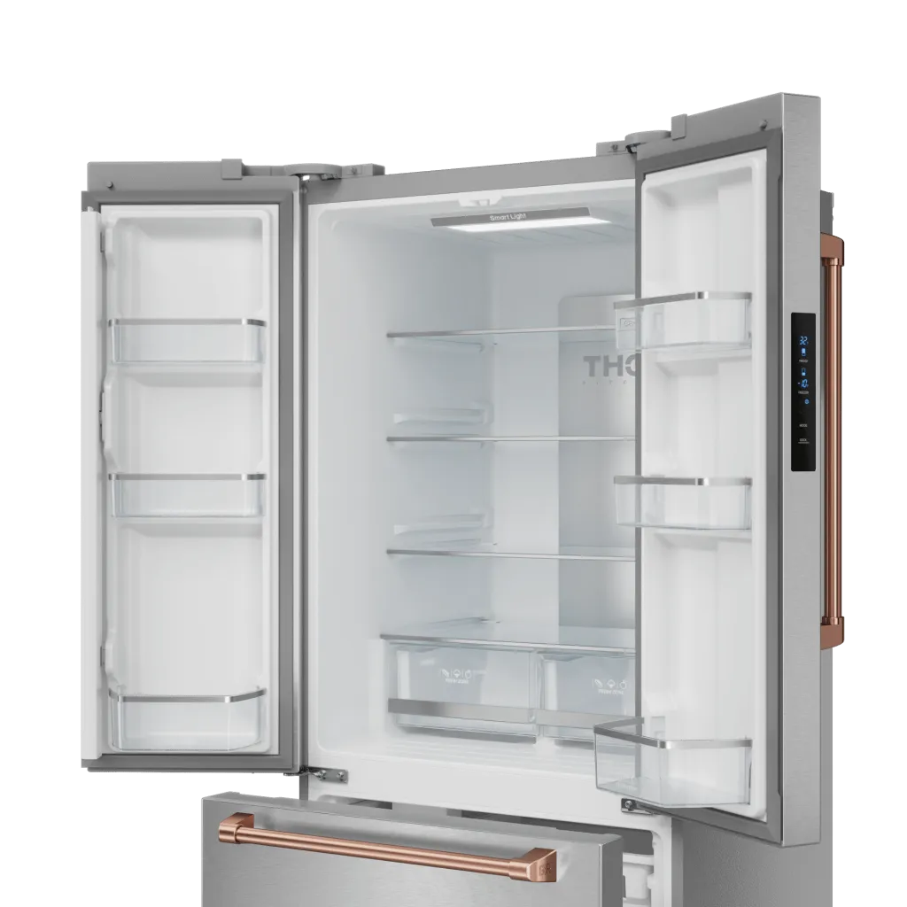 Thor Kitchen RF3017FFD99RSG 30 Inch 17.7 Cu Ft French Door Counter Depth Refrigerator With Ice Maker In Stainless Steel/Rose Gold Gordon Ramsay Series - Rf3017Ffd99-Rsg