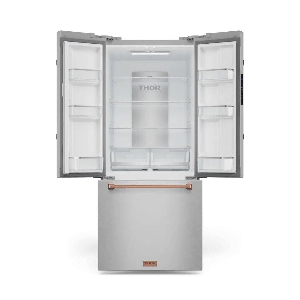 Thor Kitchen RF3017FFD99RSG 30 Inch 17.7 Cu Ft French Door Counter Depth Refrigerator With Ice Maker In Stainless Steel/Rose Gold Gordon Ramsay Series - Rf3017Ffd99-Rsg