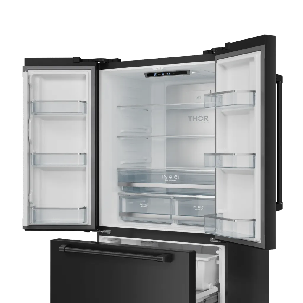 Thor Kitchen RF3621CTD00 36 Inch 20.3 Cu Ft French Door Counter Depth Refrigerator With Ice Maker In Black Gordon Ramsay Series - Rf3621Ctd00