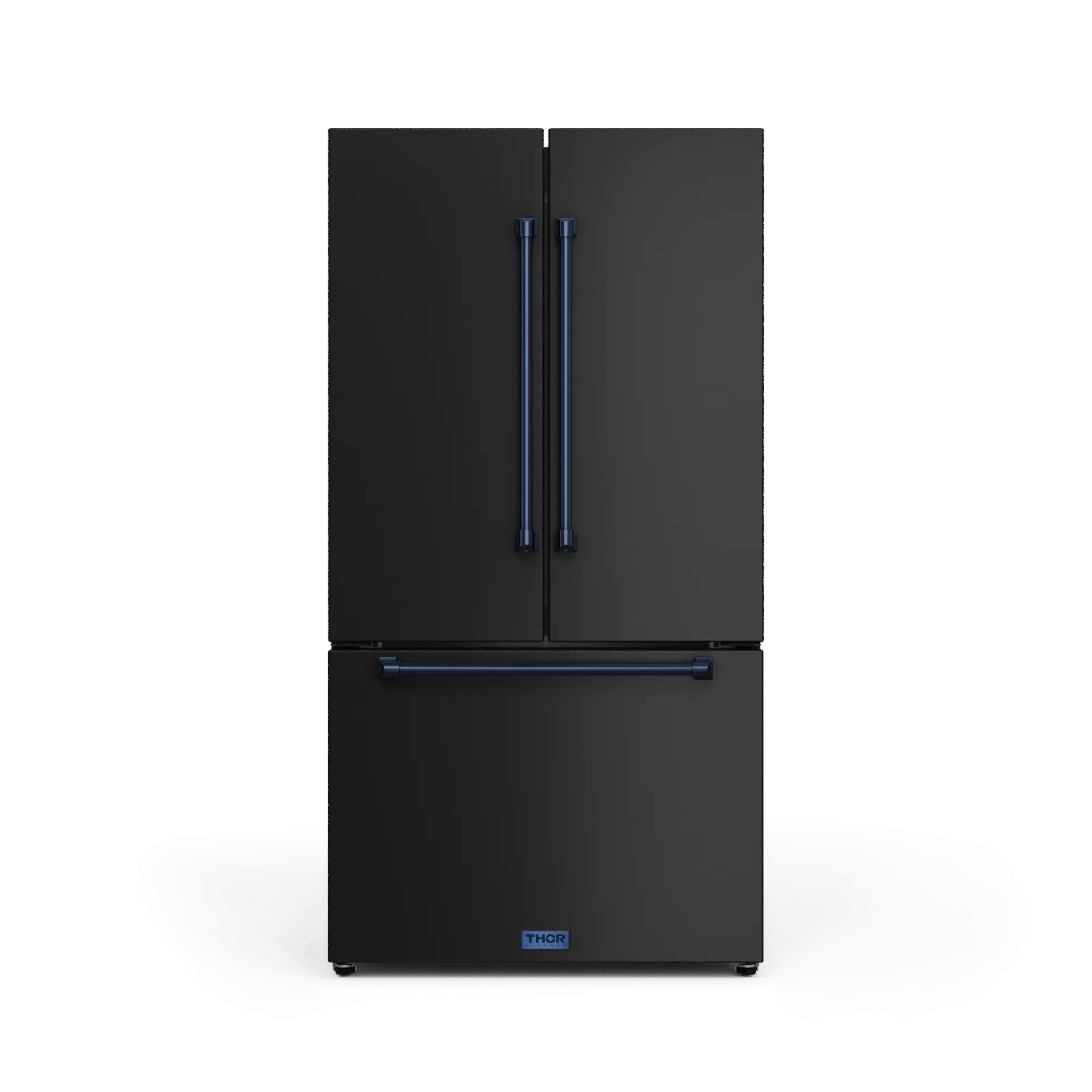 Thor Kitchen RF3621CTD00BLU 36 Inch 20.3 Cu Ft French Door Counter Depth Refrigerator With Ice Maker In Black/Navy Blue Gordon Ramsay Series - Rf3621Ctd00-Blu