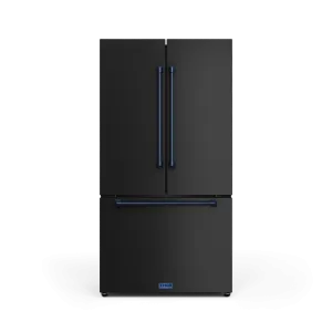 Thor Kitchen RF3621CTD00BLU 36 Inch 20.3 Cu Ft French Door Counter Depth Refrigerator With Ice Maker In Black/Navy Blue Gordon Ramsay Series - Rf3621Ctd00-Blu