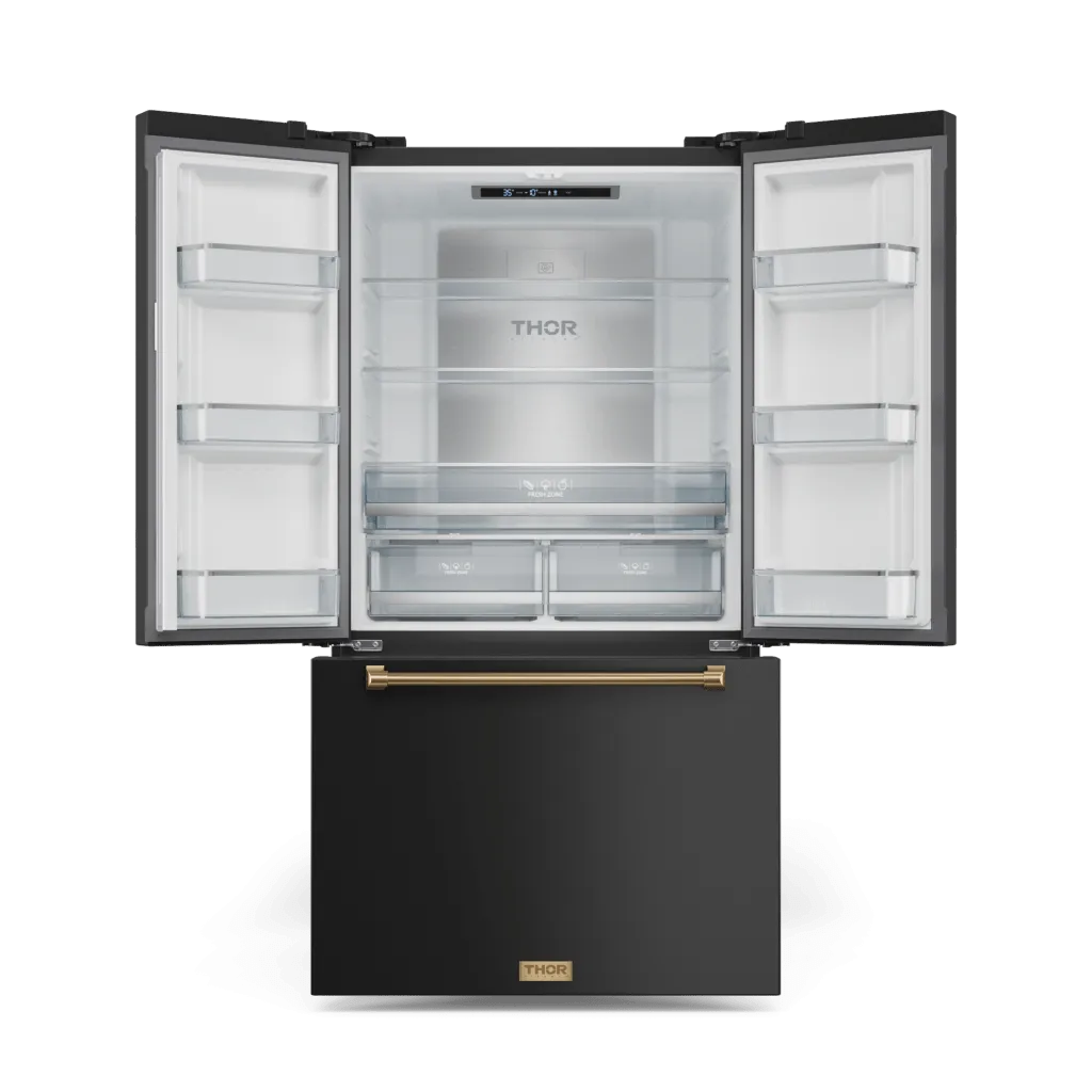 Thor Kitchen RF3621CTD00BRZ 36 Inch 20.3 Cu Ft French Door Counter Depth Refrigerator With Ice Maker In Black/Bronze Gordon Ramsay Series - Rf3621Ctd00-Brz