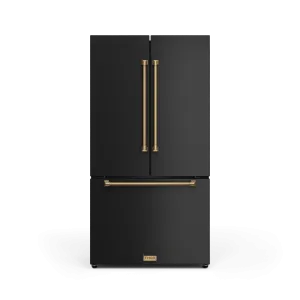Thor Kitchen RF3621CTD00BRZ 36 Inch 20.3 Cu Ft French Door Counter Depth Refrigerator With Ice Maker In Black/Bronze Gordon Ramsay Series - Rf3621Ctd00-Brz