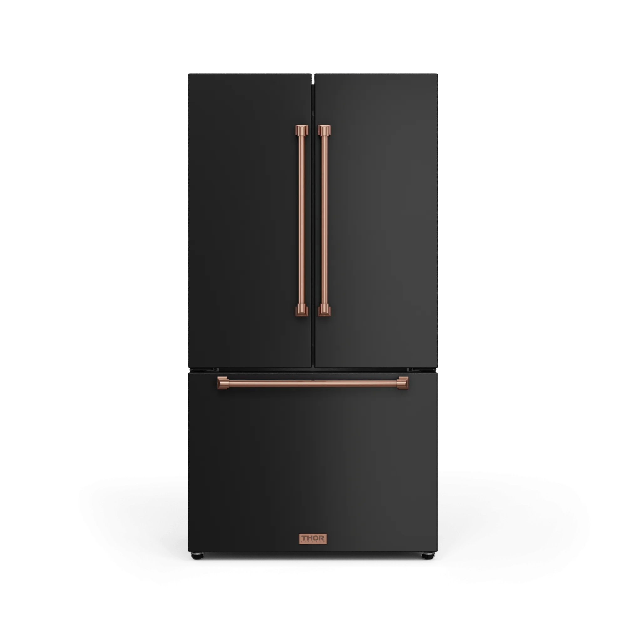 Thor Kitchen RF3621CTD00RSG 36 Inch 20.3 Cu Ft French Door Counter Depth Refrigerator With Ice Maker In Black/Rose Gold Gordon Ramsay Series - Rf3621Ctd00-Rsg