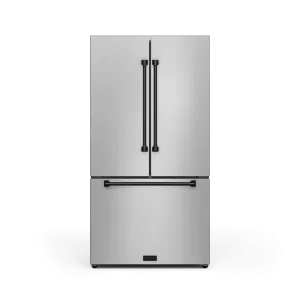 Thor Kitchen RF3621CTD99BLK 36 Inch 20.3 Cu Ft French Door Counter Depth Refrigerator With Ice Maker In Stainless Steel/Black Gordon Ramsay Series - Rf3621Ctd99-Blk
