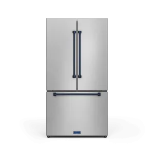 Thor Kitchen RF3621CTD99BLU 36 Inch 20.3 Cu Ft French Door Counter Depth Refrigerator With Ice Maker In Stainless Steel/Navy Blue Gordon Ramsay Series - Rf3621Ctd99-Blu