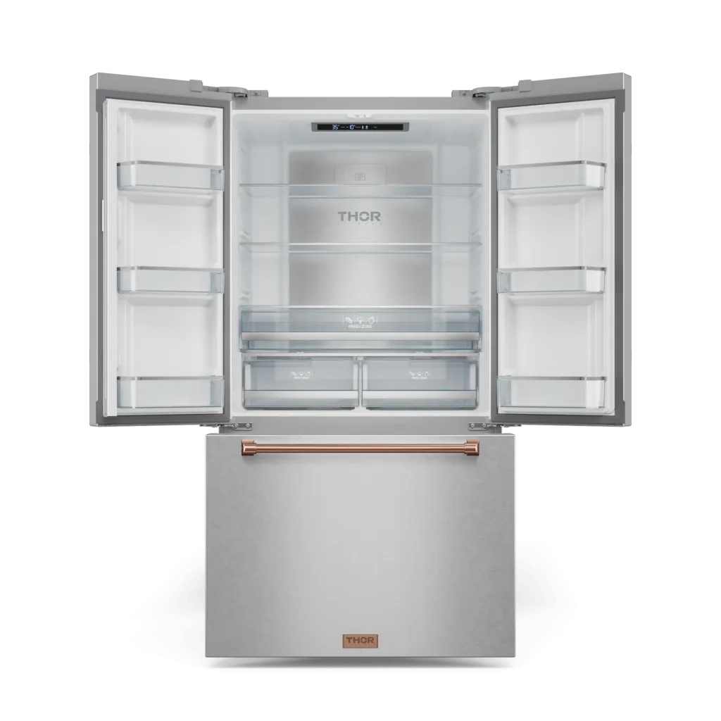 Thor Kitchen RF3621CTD99RSG 36 Inch 20.3 Cu Ft French Door Counter Depth Refrigerator With Ice Maker In Stainless Steel/Rose Gold Gordon Ramsay Series - Rf3621Ctd99-Rsg