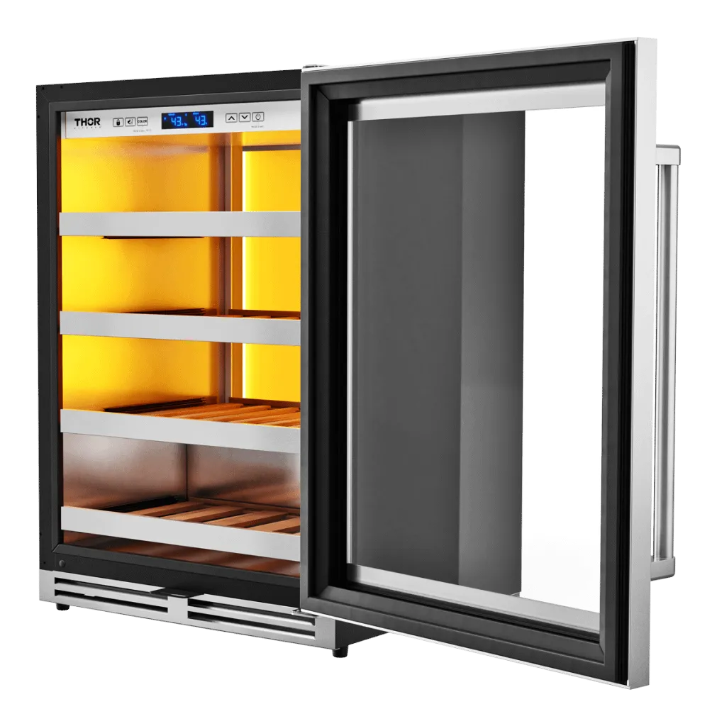 Thor Kitchen TWC24UL Thor Kitchen 24-Inch Single Zone Wine Cooler. 45 Wine Bottle Capacity - Model Twc24Ul