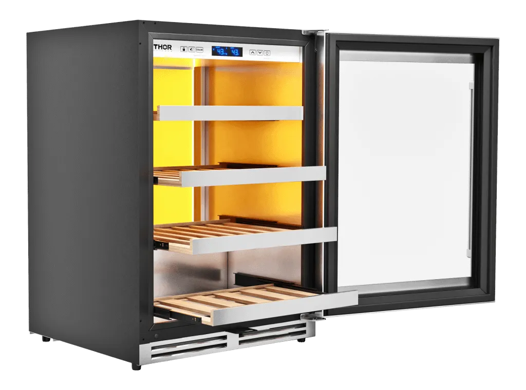 Thor Kitchen TWC24UL Thor Kitchen 24-Inch Single Zone Wine Cooler. 45 Wine Bottle Capacity - Model Twc24Ul
