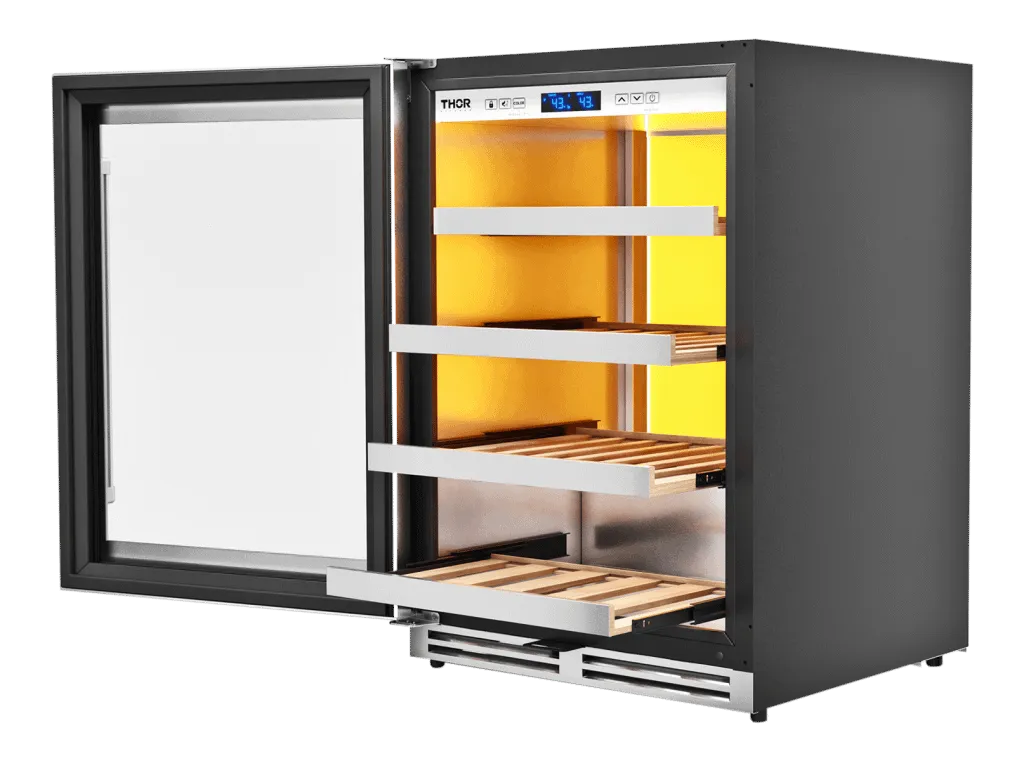 Thor Kitchen TWC24ULLH Thor Kitchen 24-Inch Single Zone Wine Cooler. Left Swing. 45 Wine Bottle Capacity - Model Twc24Ul-Lh
