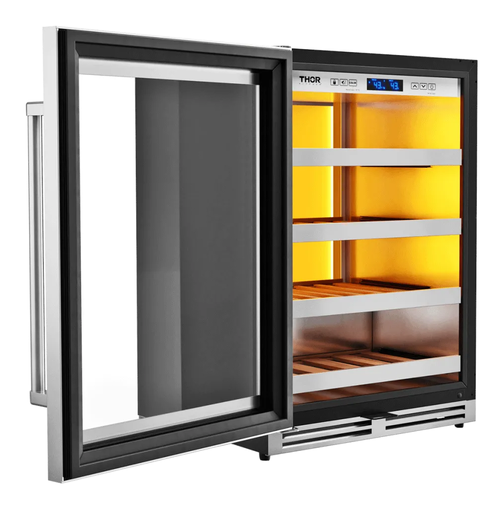 Thor Kitchen TWC24ULLH Thor Kitchen 24-Inch Single Zone Wine Cooler. Left Swing. 45 Wine Bottle Capacity - Model Twc24Ul-Lh