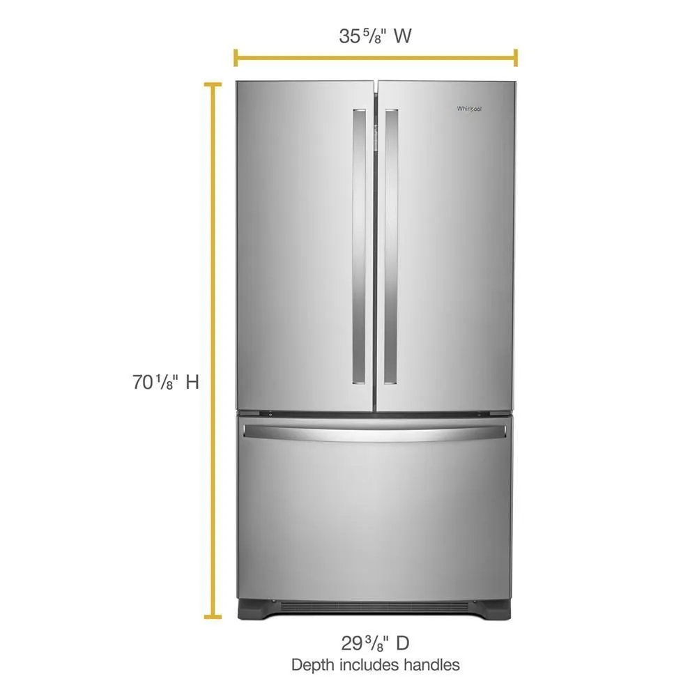 Whirlpool WRFC2036RZ Whirlpool Counter-Depth French Door Bottom Mount Refrigerator
