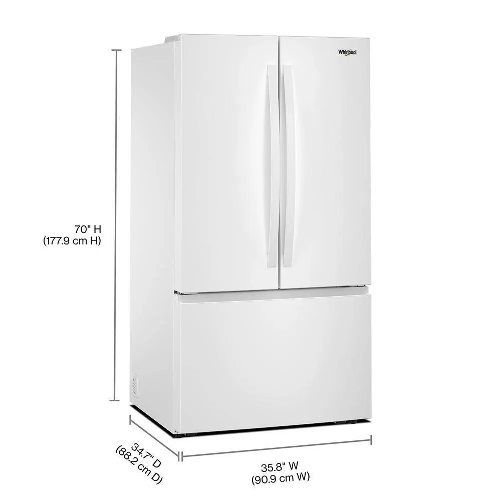 Whirlpool WRFF3136SW 36-Inch French Door Refrigerator With Ice Maker - 31 Cu. Ft.