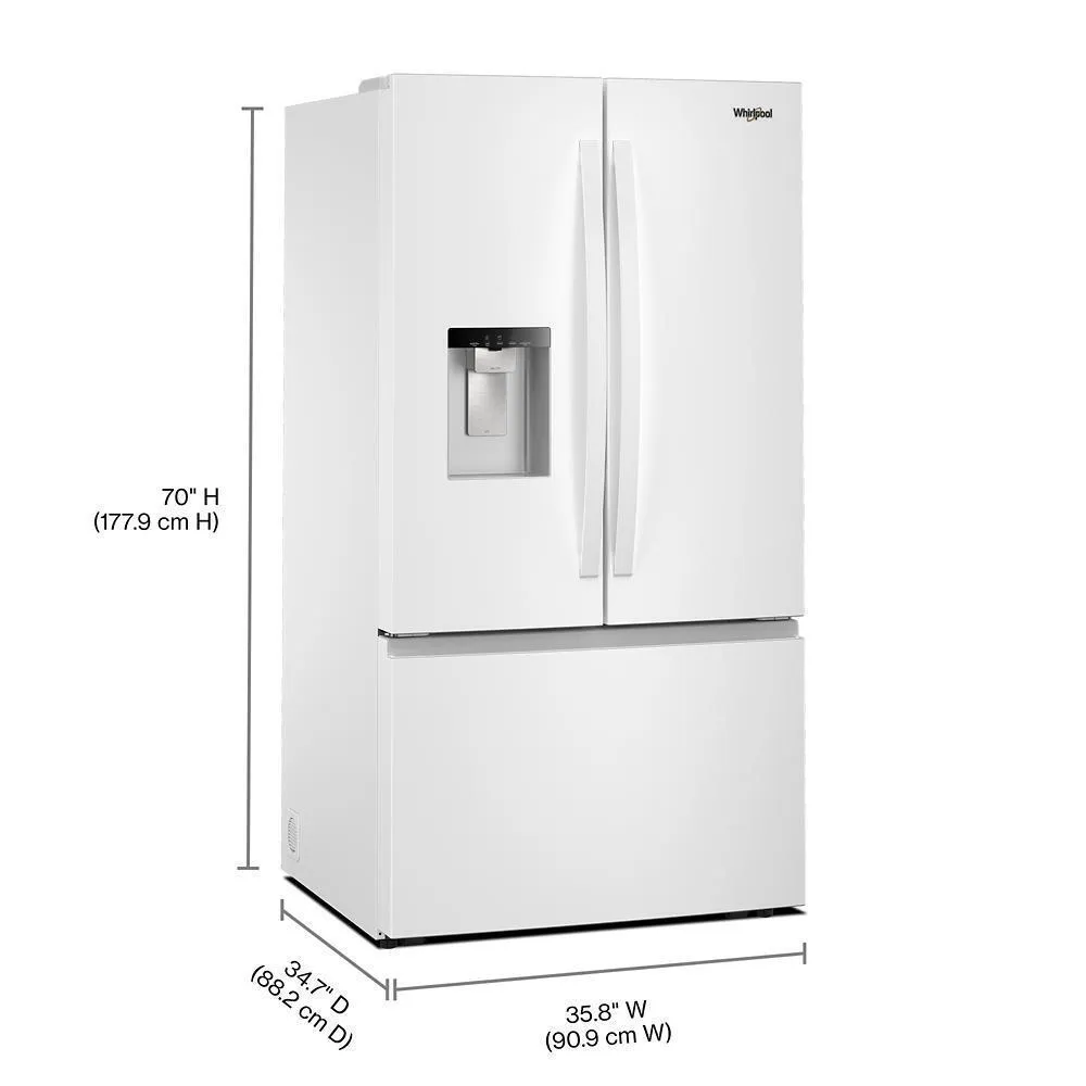 Whirlpool WRFF3536SW 36-Inch French Door Refrigerator With In-Door Water And Ice Maker - 30 Cu. Ft.