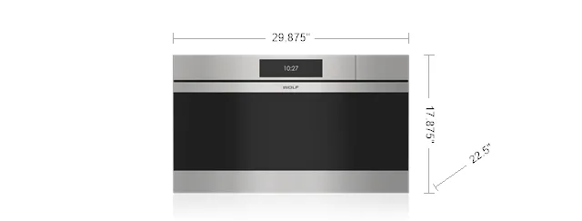 Wolf CSOP3050CMS 30 M Series Contemporary Stainless Steel Handleless Convection Steam Oven - Plumbed