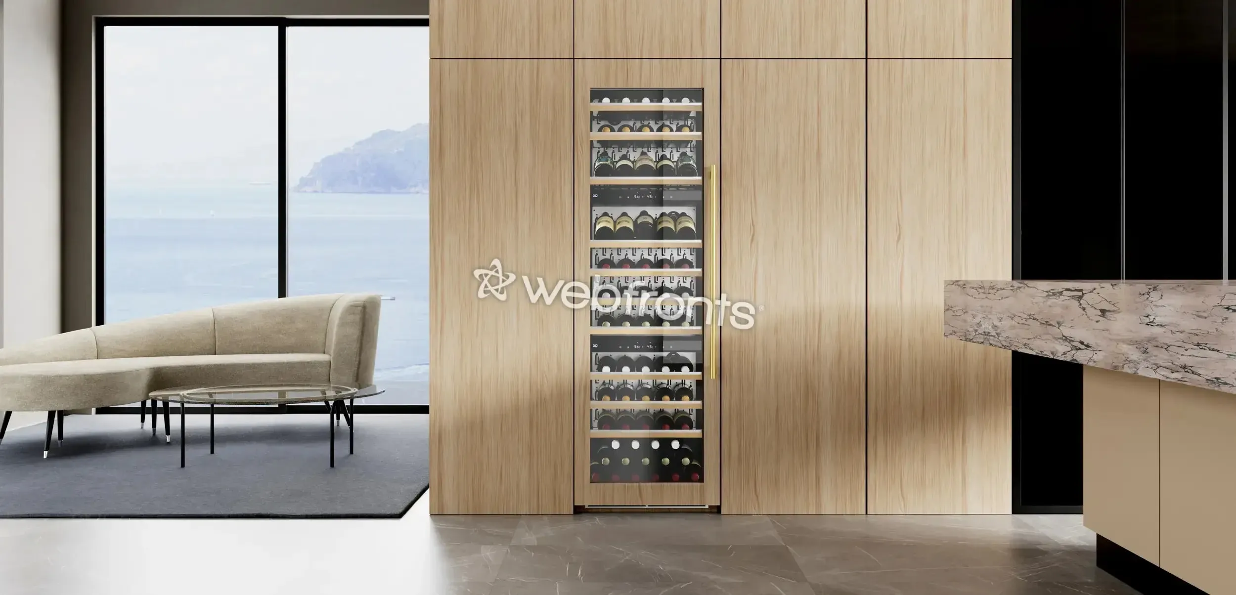 Xo Appliance XOU2470WTZGO Tall Built-In 3 Zone Wine Overlay Glass (Fits 24 X 70In - 84In Opening)
