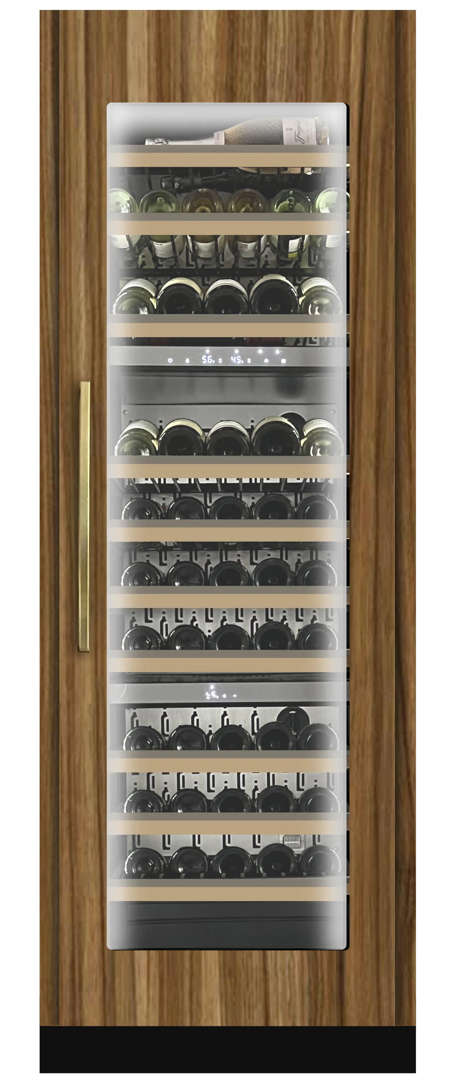 Xo Appliance XOU2470WTZGO Tall Built-In 3 Zone Wine Overlay Glass (Fits 24 X 70In - 84In Opening)