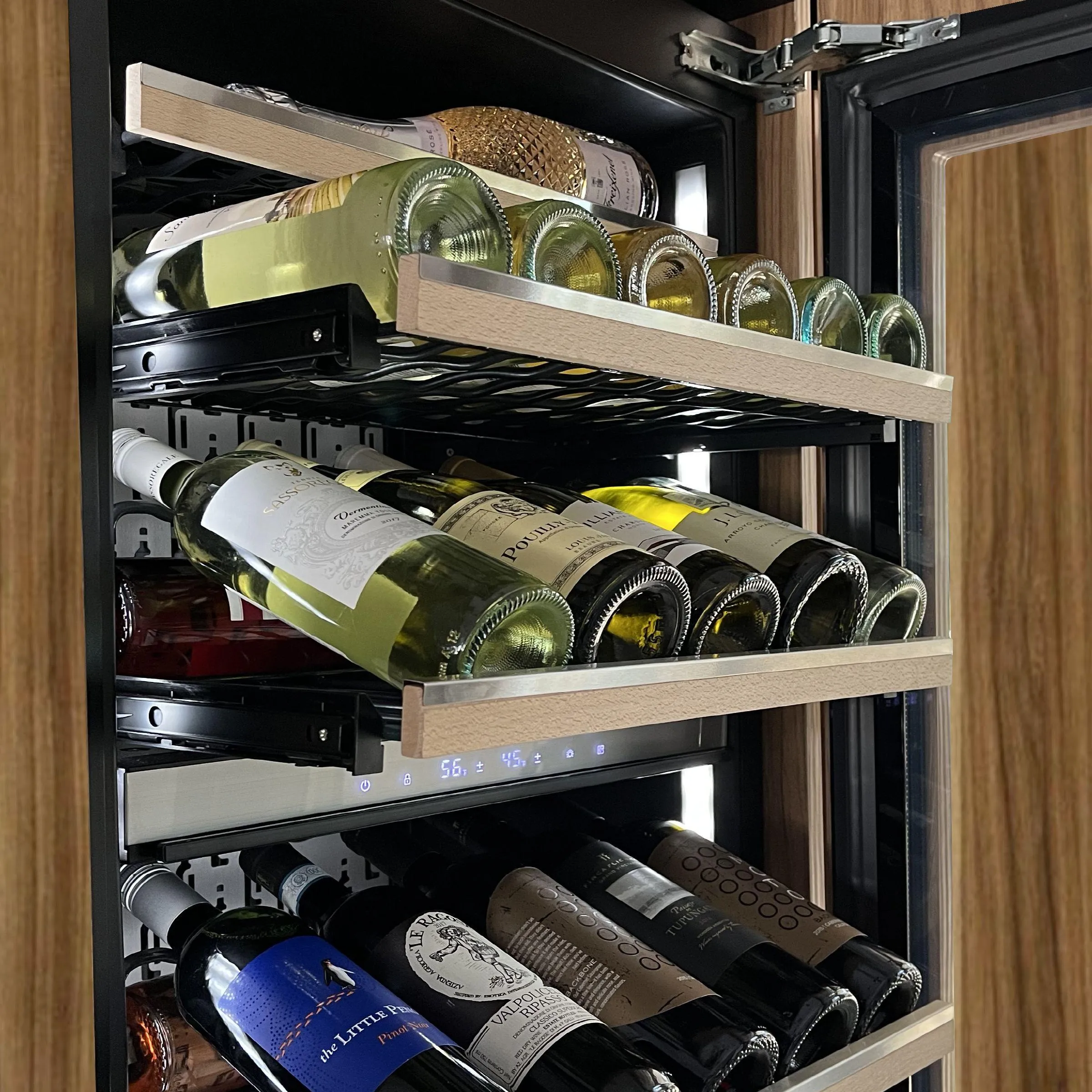 Xo Appliance XOU2470WTZGO Tall Built-In 3 Zone Wine Overlay Glass (Fits 24 X 70In - 84In Opening)
