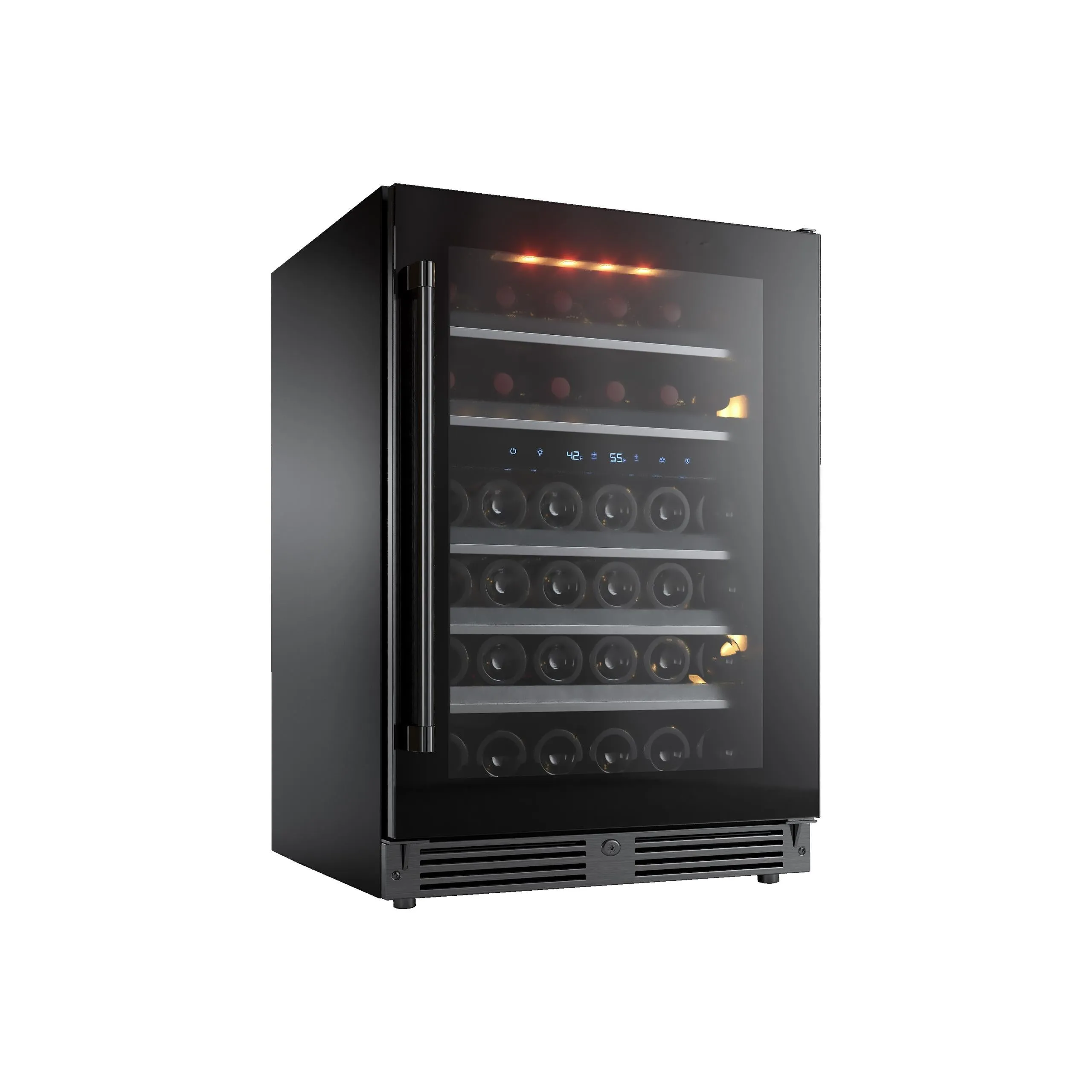 Xo Appliance XOU24WDZGBL Dual Zone Wine 24 Black Glass Lh