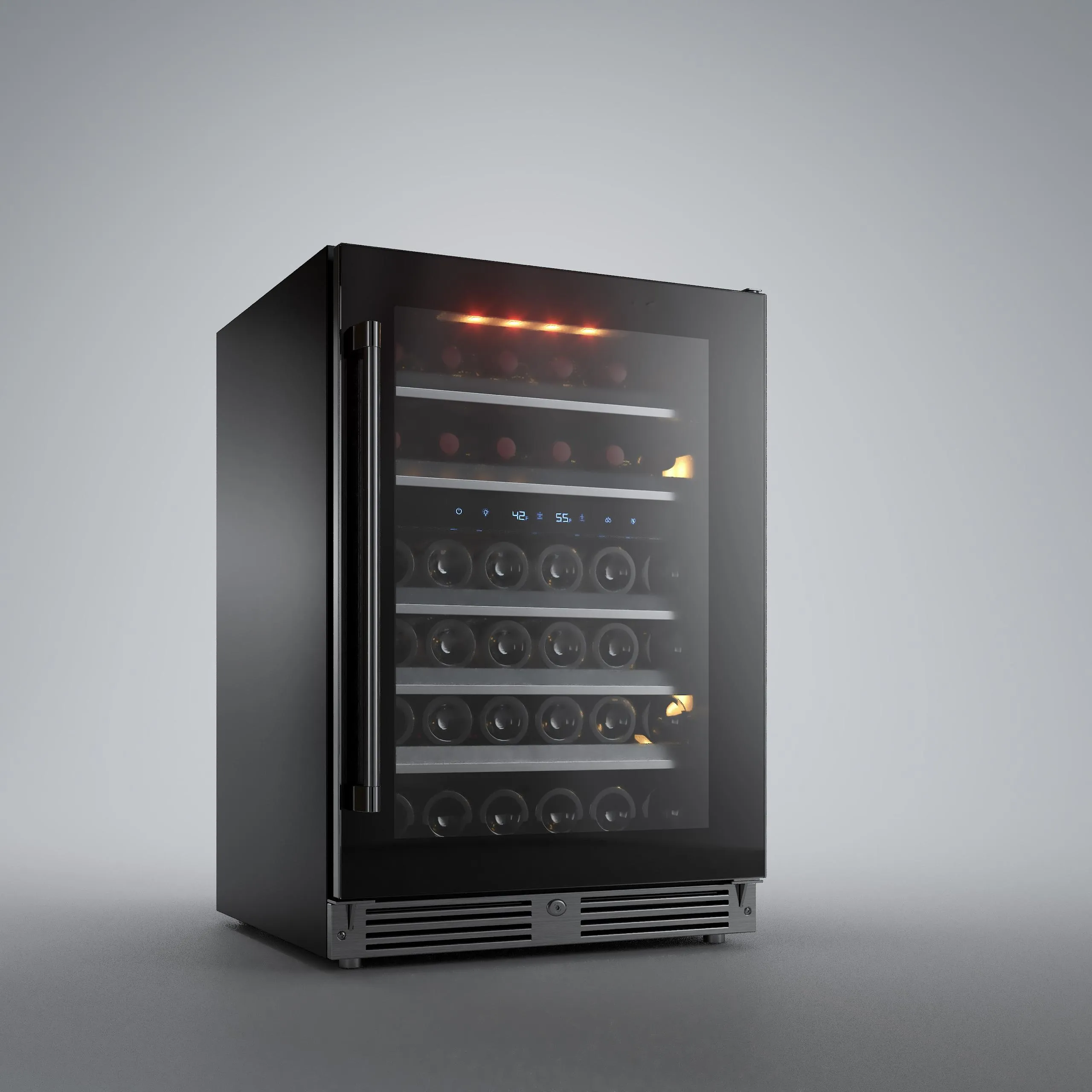 Xo Appliance XOU24WDZGBR Dual Zone Wine 24 Black Glass Rh