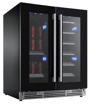Xo Appliance XOU30BWDDGB 30 Beverage/Wine Double Door Black Glass Finish