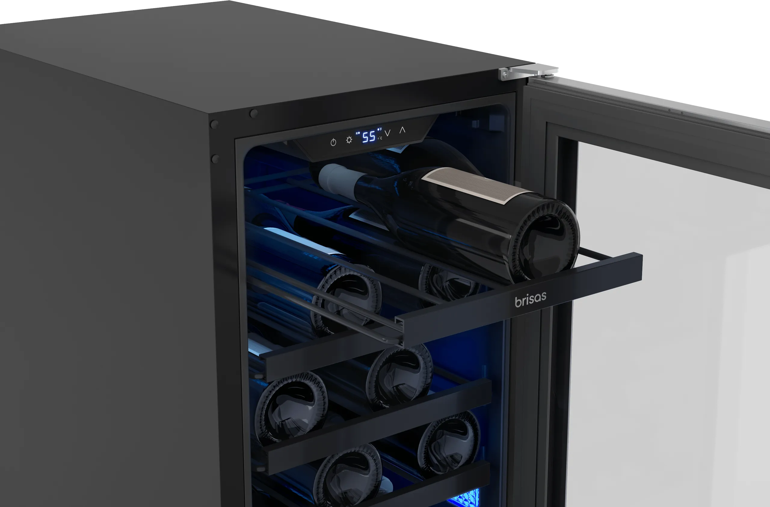 Zephyr BWN15C01AG Brisas Wine Cooler. 15In Uc. Ss Gls. Rvs Dr. 1Z