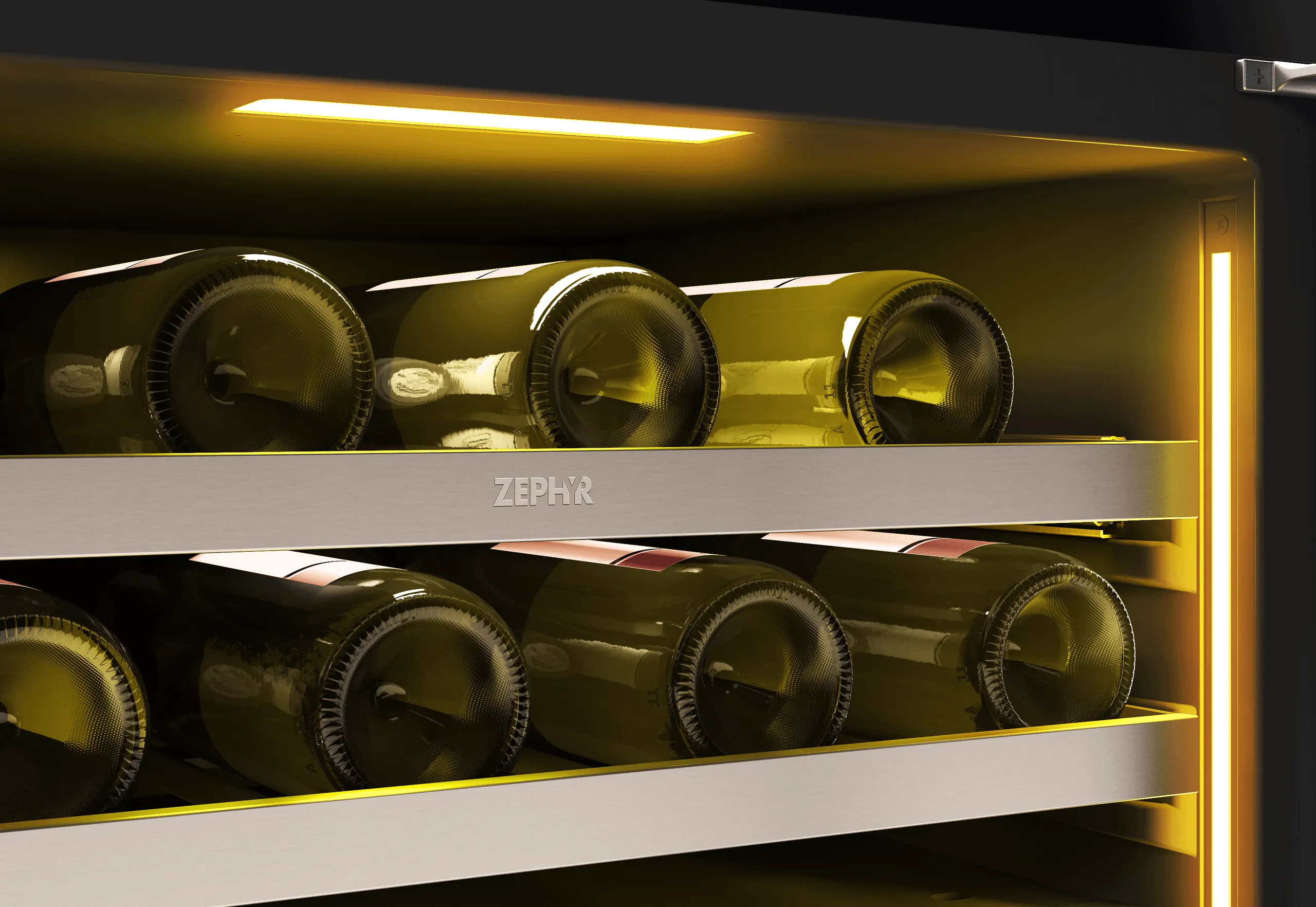 Zephyr PRPW24C02CG Presrv Pro Wine Cooler. 24In Under Cabinet. Ss Glass. Reverse Door. 2 Zone