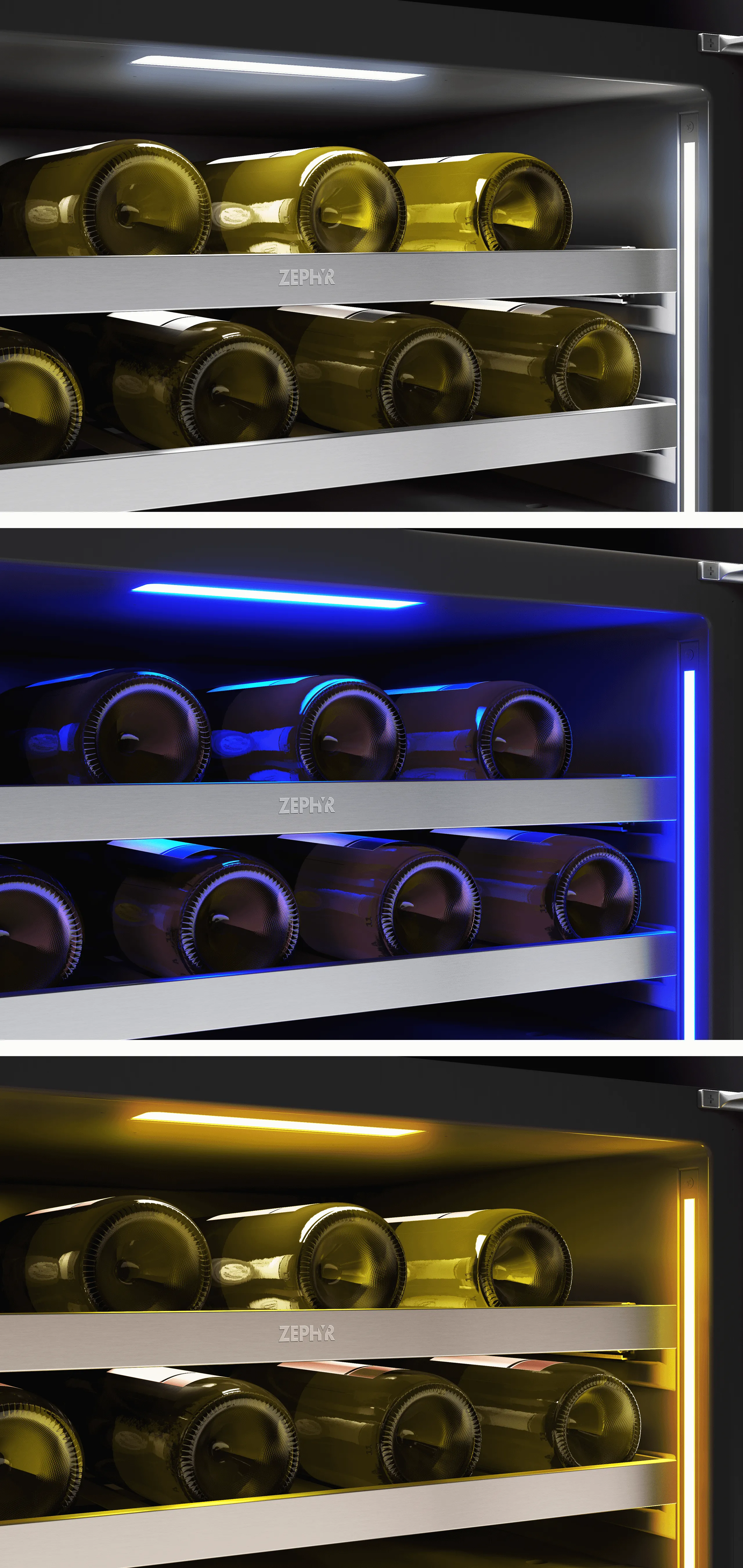 Zephyr PRPW24C02CG Presrv Pro Wine Cooler. 24In Under Cabinet. Ss Glass. Reverse Door. 2 Zone