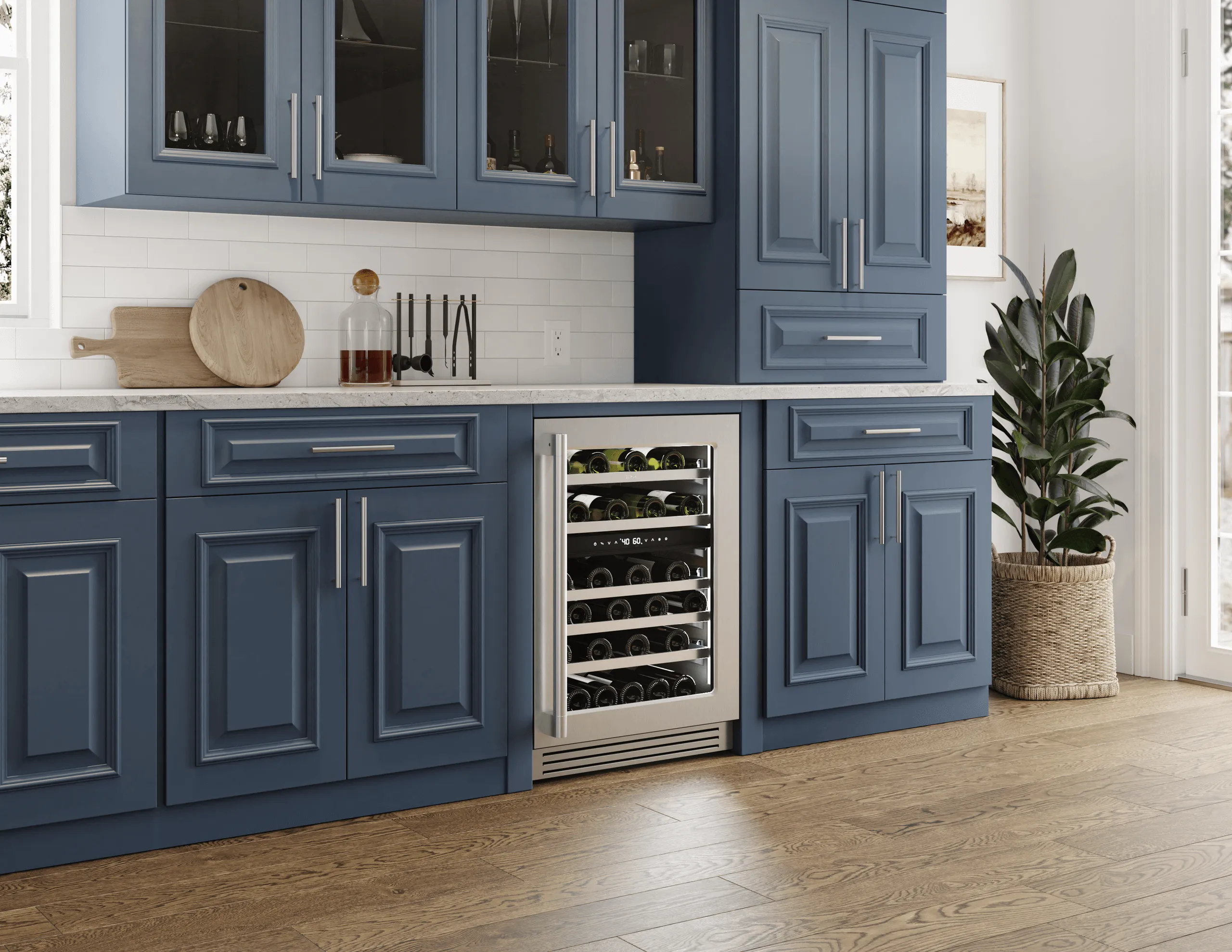 Zephyr PRPW24C02CG Presrv Pro Wine Cooler. 24In Under Cabinet. Ss Glass. Reverse Door. 2 Zone