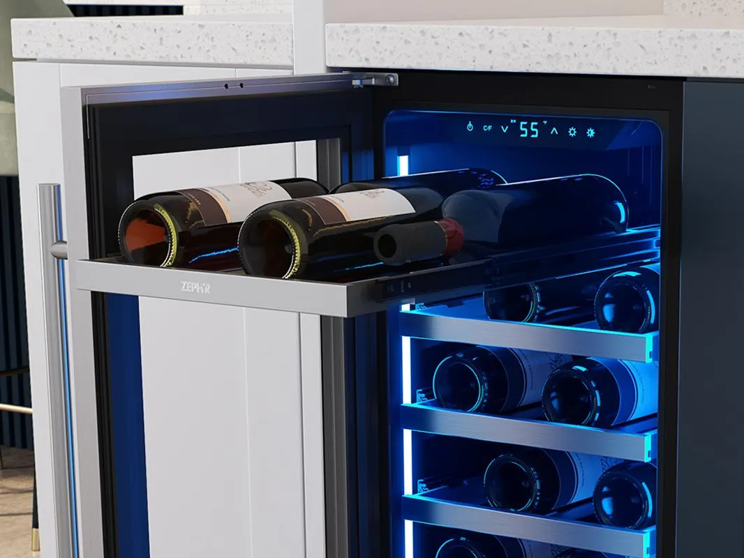 Zephyr PRW15C01CG 15 Single Zone Wine Cooler