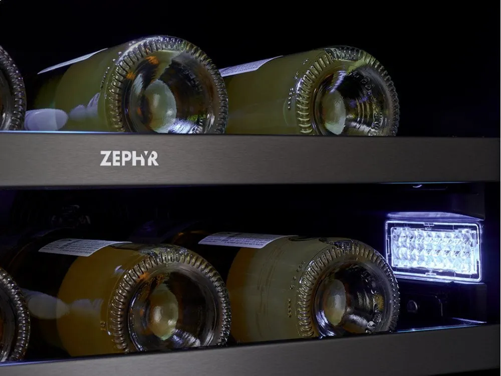 Zephyr PRW24C02BBSG 24 Black Stainless Dual Zone Wine Cooler