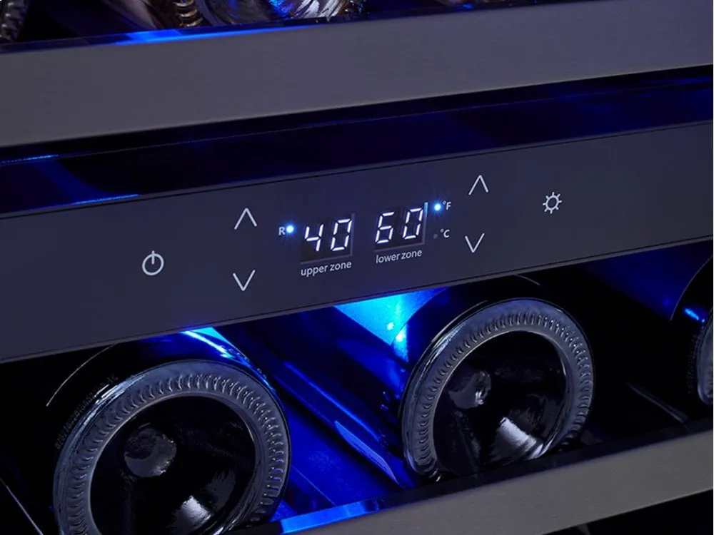 Zephyr PRW24C02BBSG 24 Black Stainless Dual Zone Wine Cooler