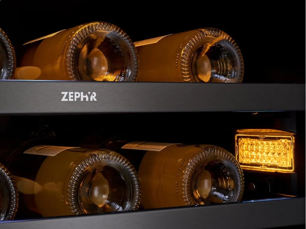 Zephyr PRW24C02BBSG 24 Black Stainless Dual Zone Wine Cooler