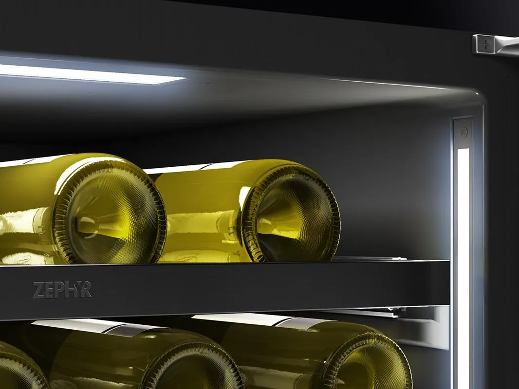 Zephyr PRW24C02CBSG 24 Black Stainless Dual Zone Wine Cooler
