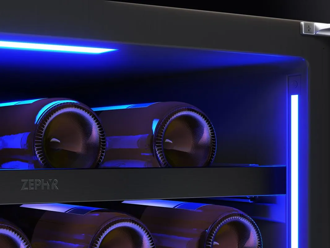 Zephyr PRW24C02CBSG 24 Black Stainless Dual Zone Wine Cooler