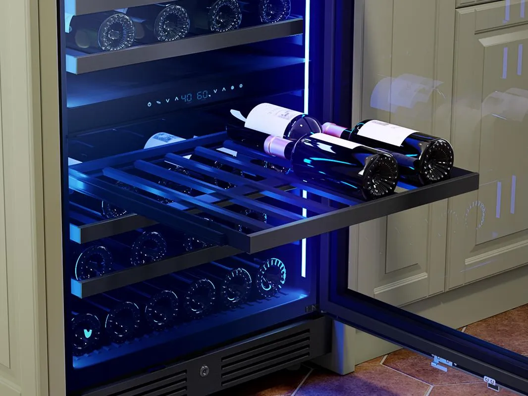 Zephyr PRW24C02CBSG 24 Black Stainless Dual Zone Wine Cooler