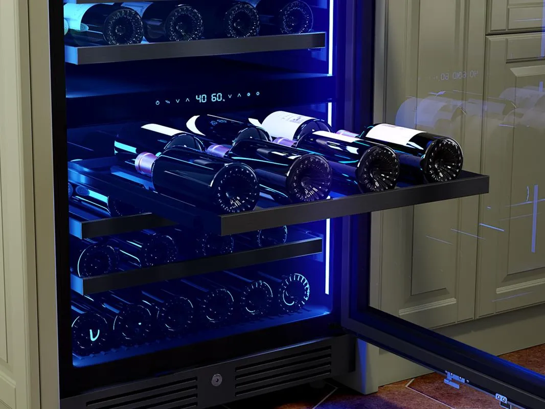 Zephyr PRW24C02CBSG 24 Black Stainless Dual Zone Wine Cooler