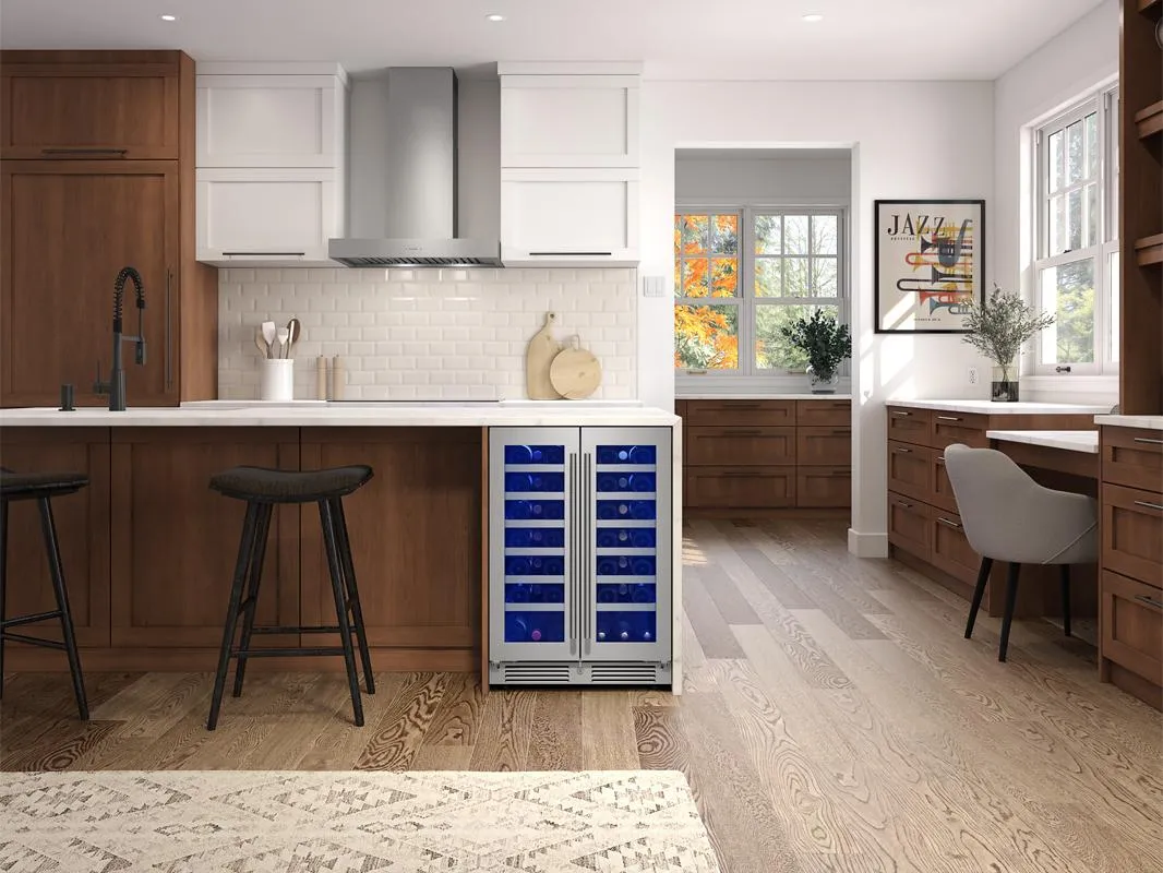 Zephyr PRW24C32CG 24 French Door Dual Zone Wine Cooler