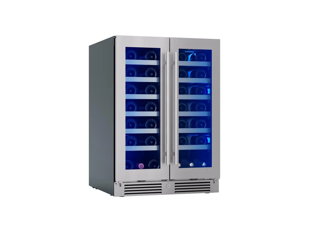 Zephyr PRW24C32CG 24 French Door Dual Zone Wine Cooler