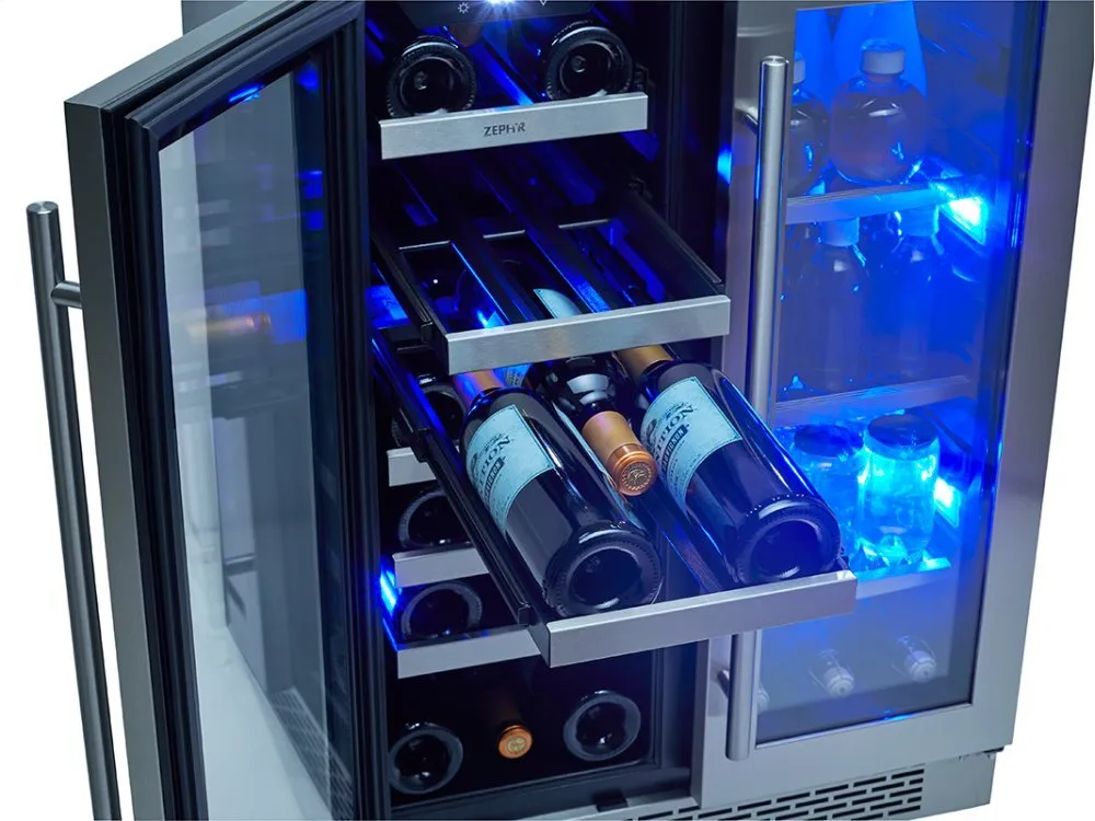 Zephyr PRWB24C32AG 24 Dual Zone French Door Wine & Beverage Cooler