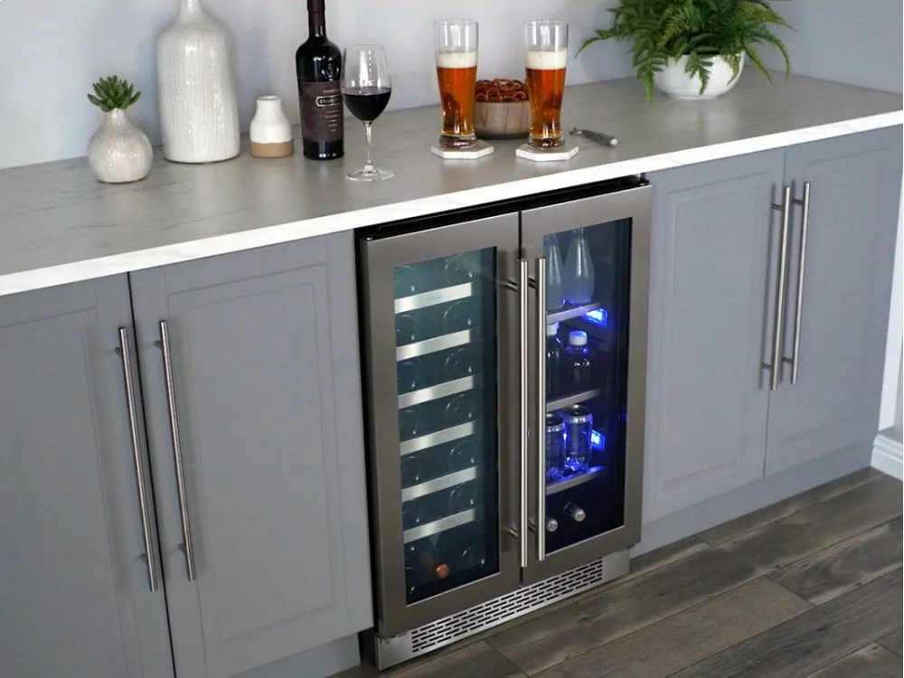 Zephyr PRWB24C32AG 24 Dual Zone French Door Wine & Beverage Cooler