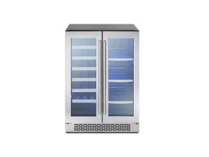Zephyr PRWB24C32AG 24 Dual Zone French Door Wine & Beverage Cooler